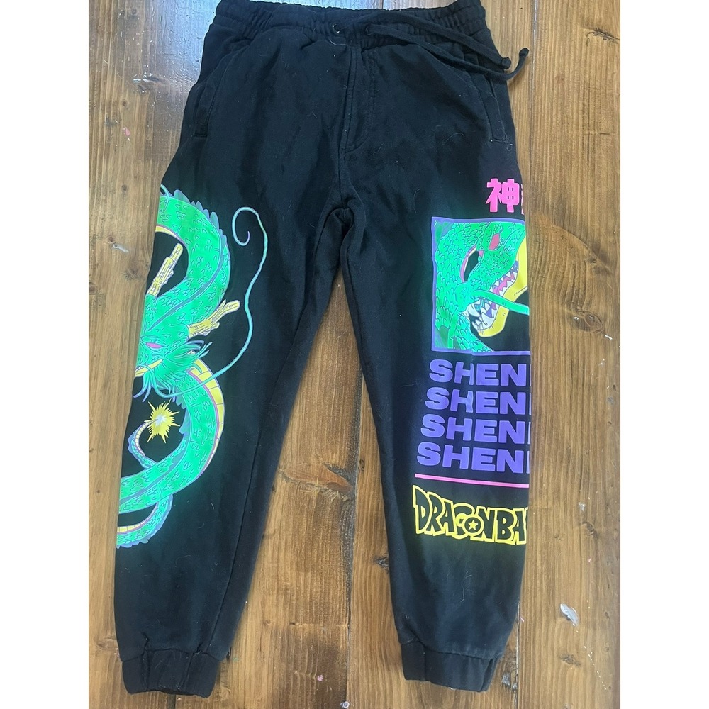 Hot Topic Dragon Ball Z Shenron Black Joggers Neon Anime Sweatpants Mens Small